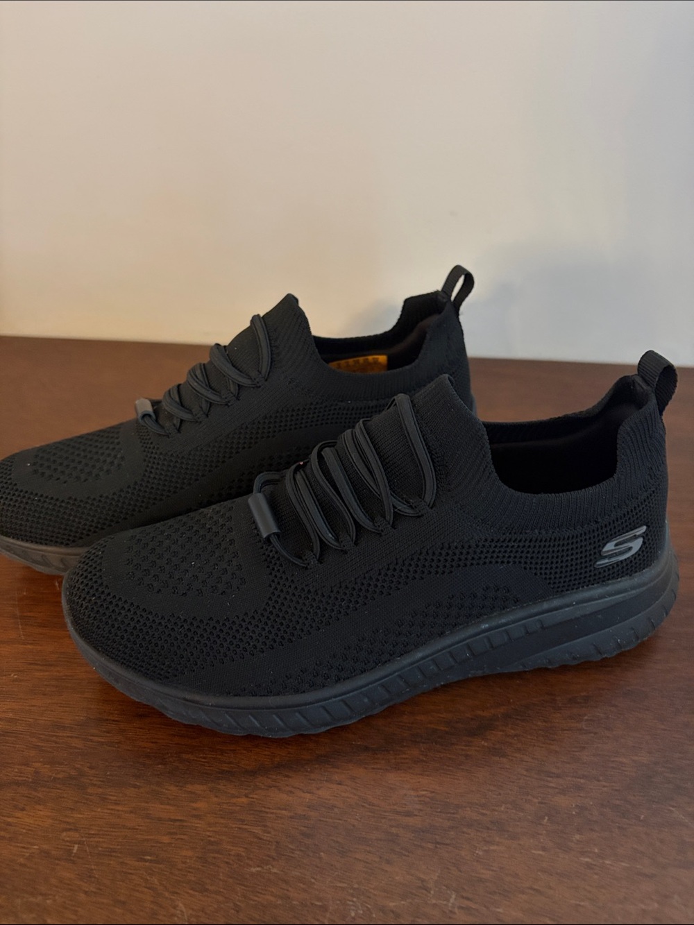 Skechers Men’s Black Knit Slip-On Athletic Sneakers